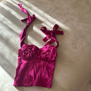 SHINY MAGENTA CORSET